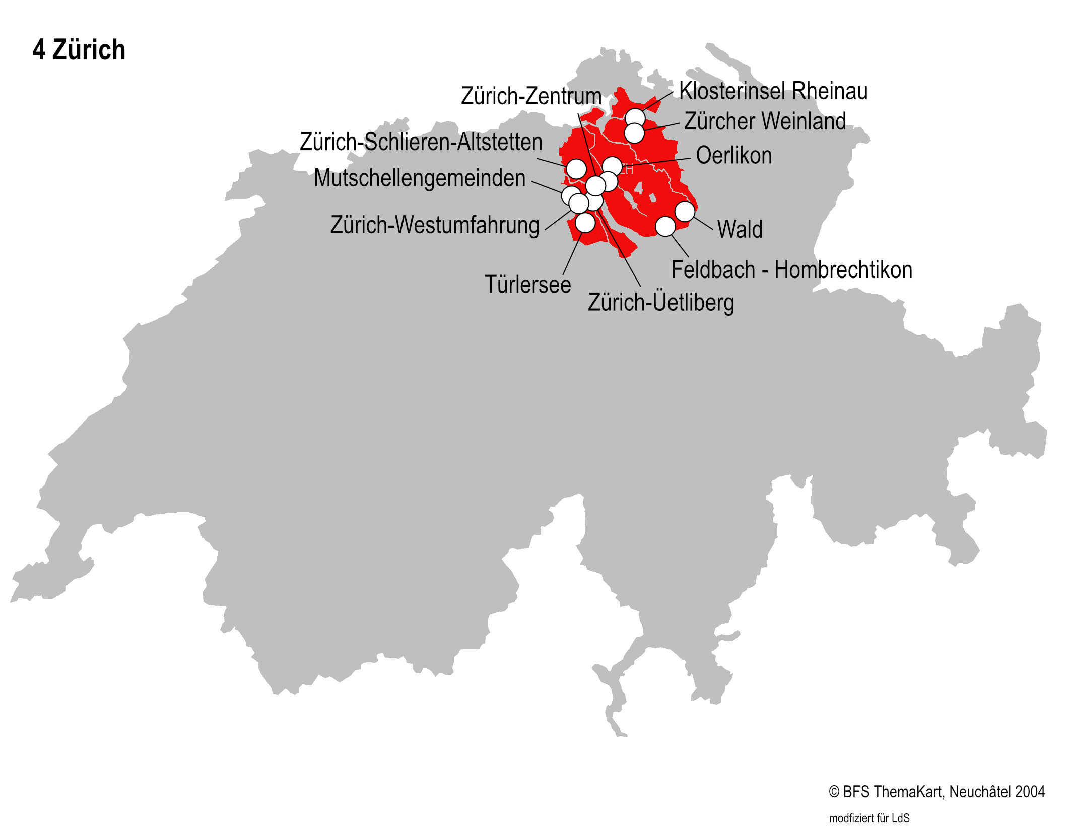Karte Zürich