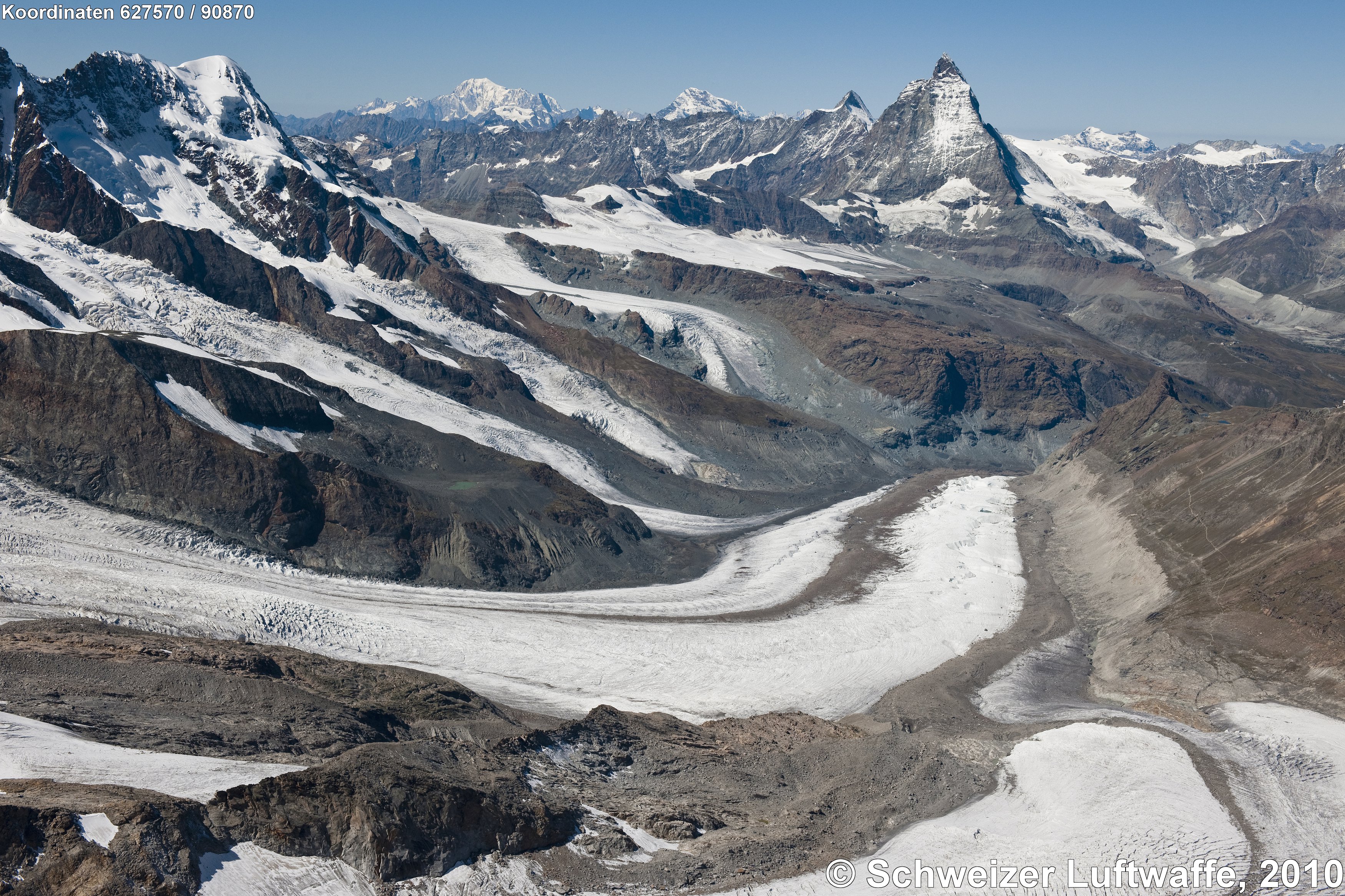 Grenzgletscher, Matterhorn, Blickrichtung W (Position: 2'627'540.88, 1'091'280.37)