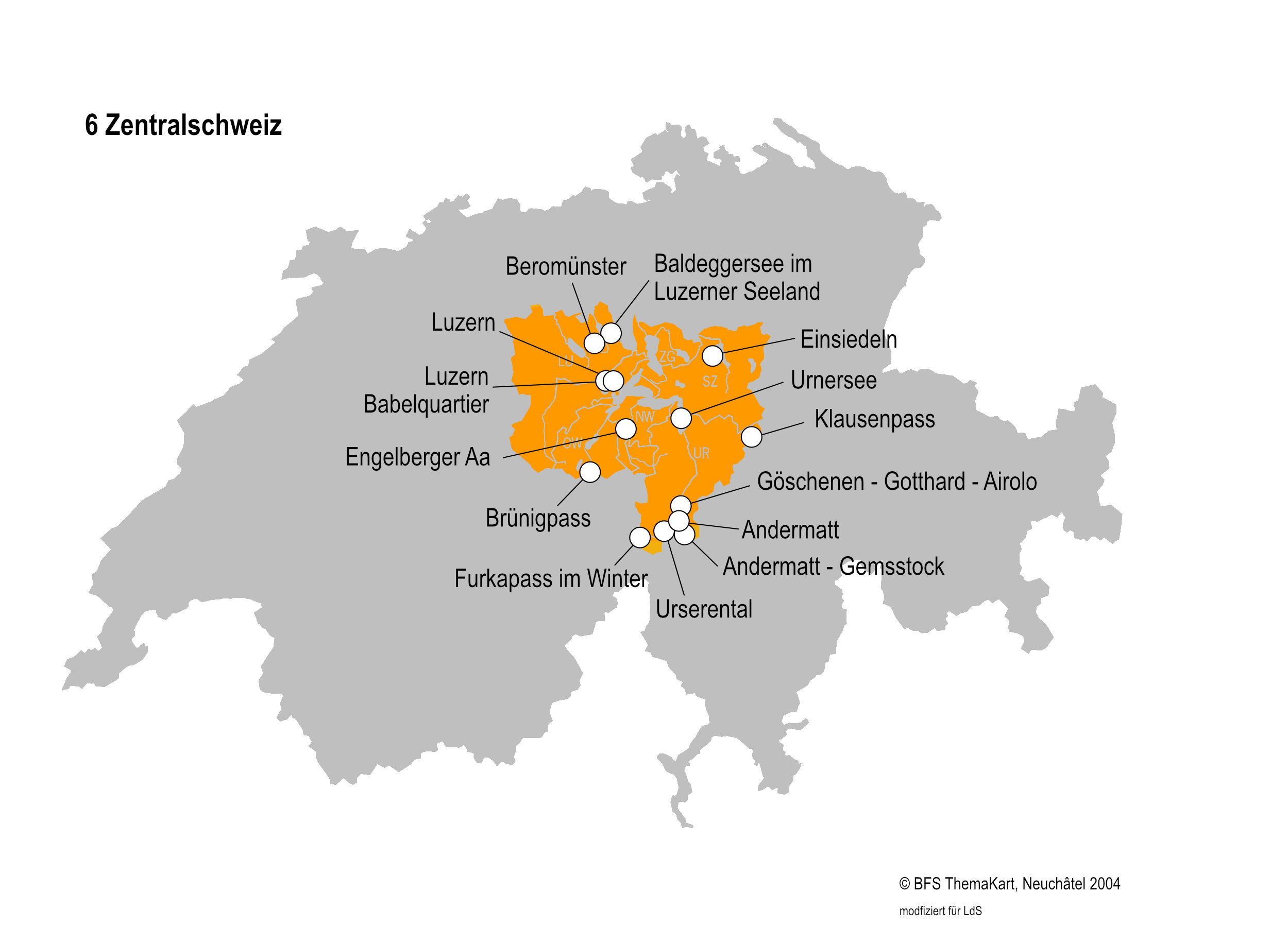 Karte Zentralschweiz